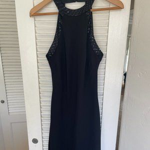 Jones New York Silk Black Beaded Dress